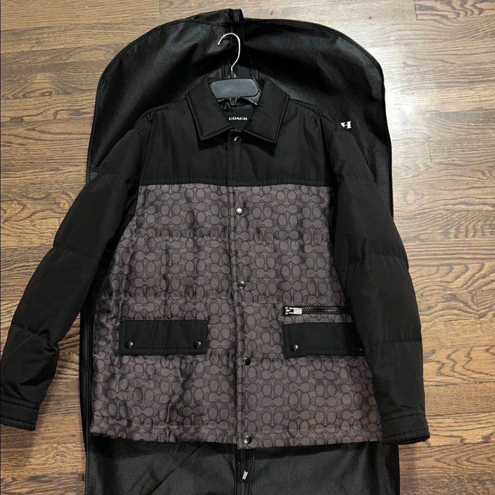 Coach Black and Brown Patterned Jacket